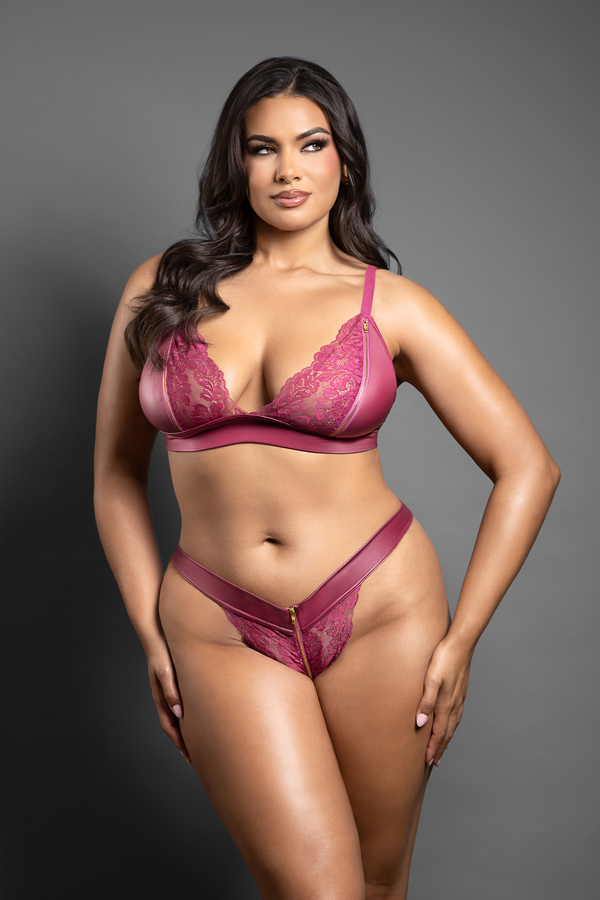 Queen Zipper Bralette & Panty