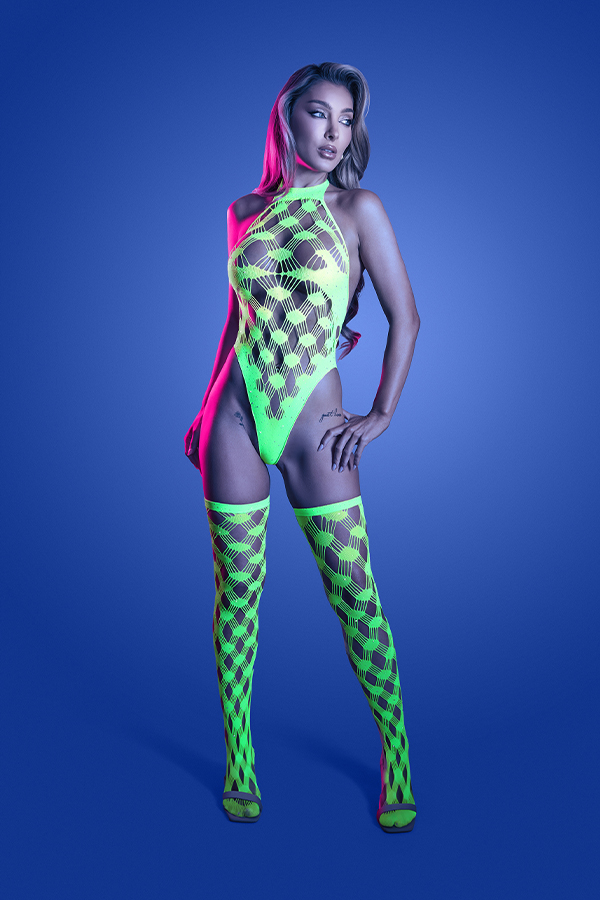 Adrenaline Rhinestone Teddy & Stockings