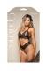 Pearl Bralette & Crotchless Panty Black