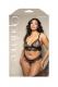 Queen Pearl Bralette & Crotchless Panty Black