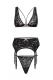 Midnight Garden Lace Bralette, Garter Belt and G-string