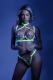 In A Trance Embroidered Bra, Garter Belt and G-string