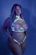In A Trance Embroidered Bra, Garter Belt and G-string Queen